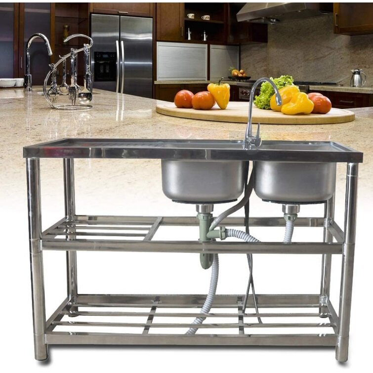Stainless Steel Utility Sinks, 2-Compartment