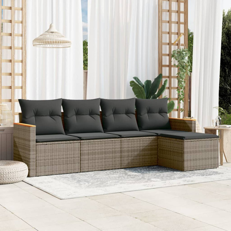 Vidaxl Garden Sofa Set Grey, Dark Grey