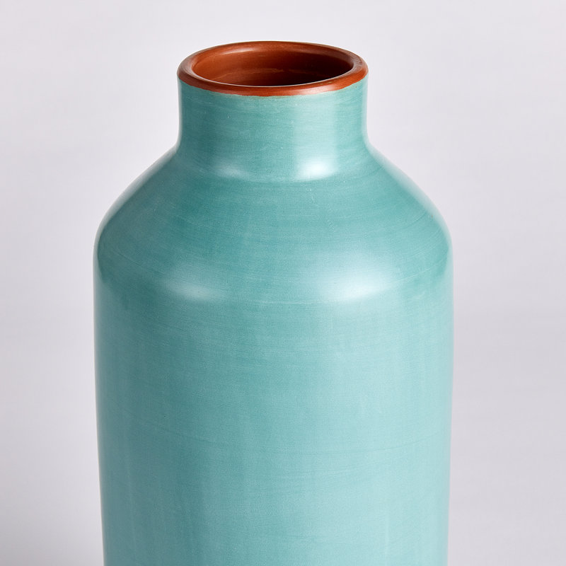 Lucela Handmade Terracotta Table Vase, Pastel Blue