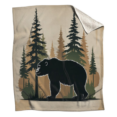 Black Bear In Forest Blankets