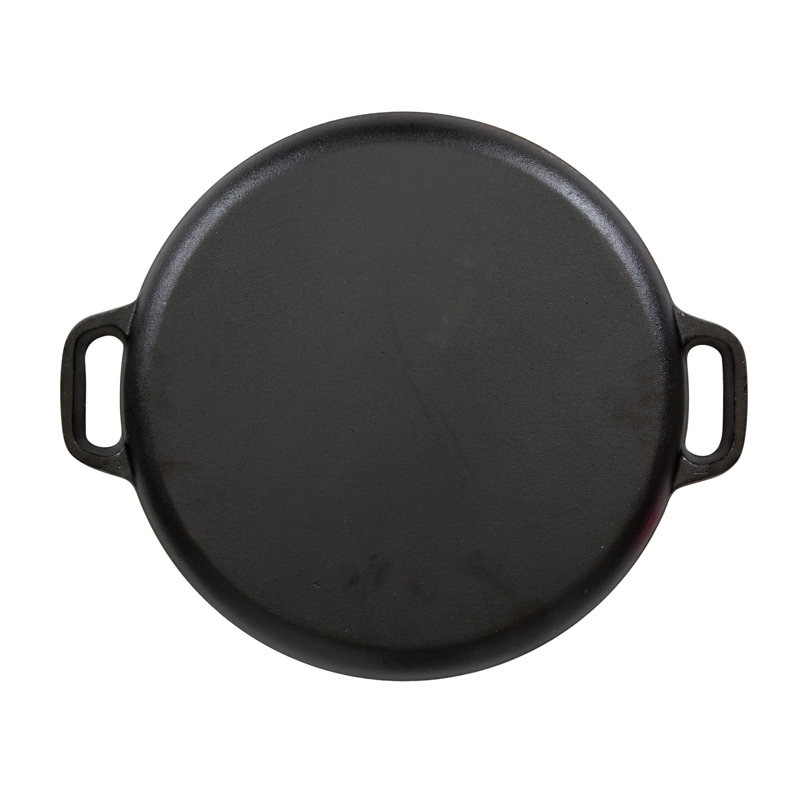 Stansport Pre-Seasoned Black Cast Iron Pizza Pan with Handles