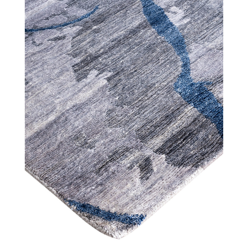 Overdyed One-of-a-Kind Rectangle 9'1" X 12'1" Hand Knotted Area Rug