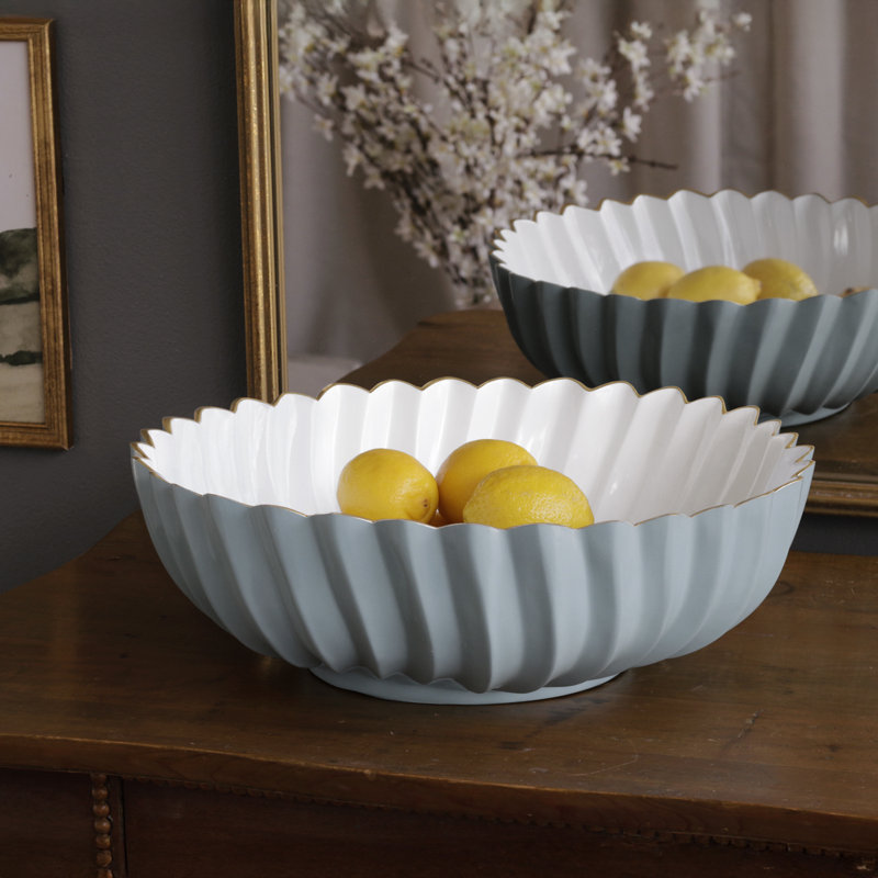 Encanto Serving Bowl, Cream/White, 14"