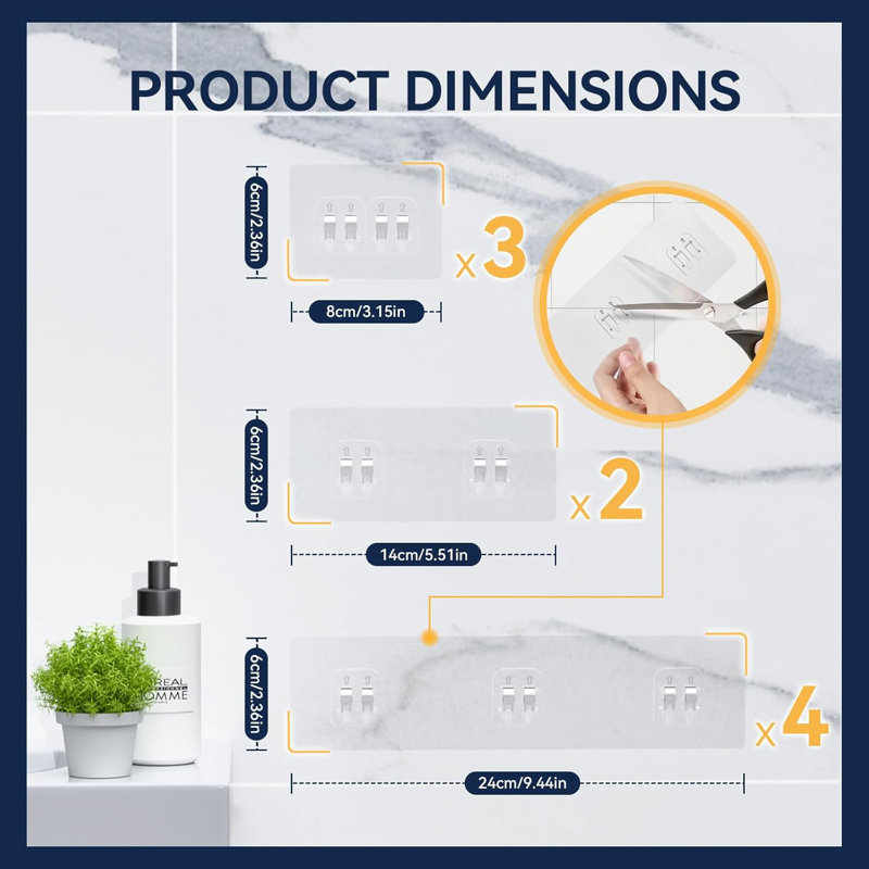 9-Pack Shower Caddy Adhesive Replacement