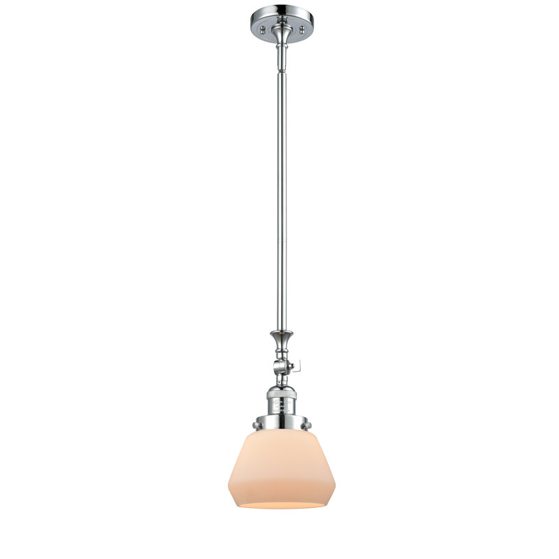 Rivka 1 - Light Single Pendant, Matte White Cased, No Bulb Included, Polished Chrome