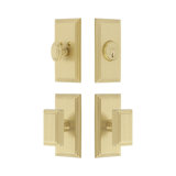 Carre Short Plate Complete Entry Set with Single Cylinder Deadbolot and Carre Knob