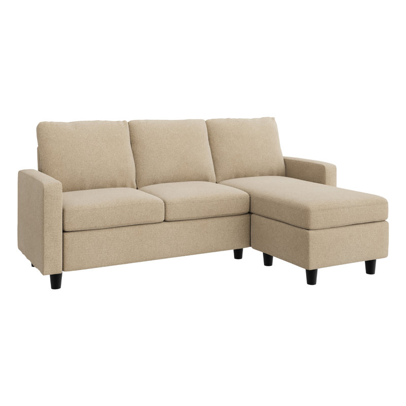 Canapé modulaire réversible en L rembourré, Beige