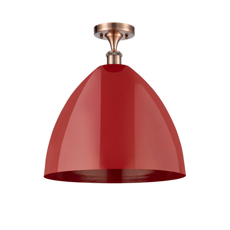 Plafonnier semi-encastré Crooksville, Rouge, Cuivre antique
