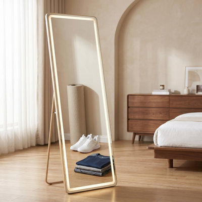 Miroir à DEL pleine longueur avec éclairage réglable et luminosité à intensité variable