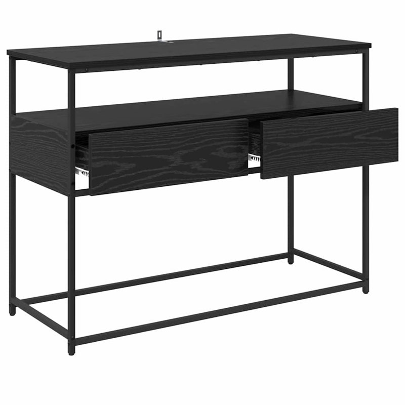 100cm Console Table, Black Oak