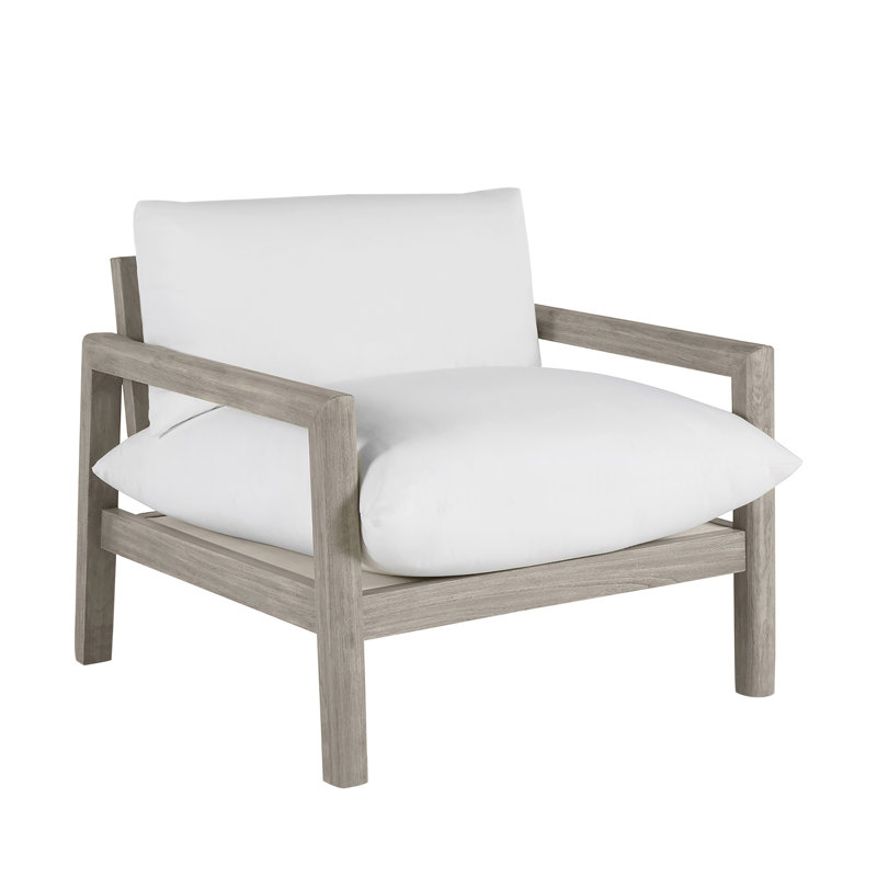 Méridienne d'extérieur en teck Monterey, Welt, Linen Chambray, Oyster Teak