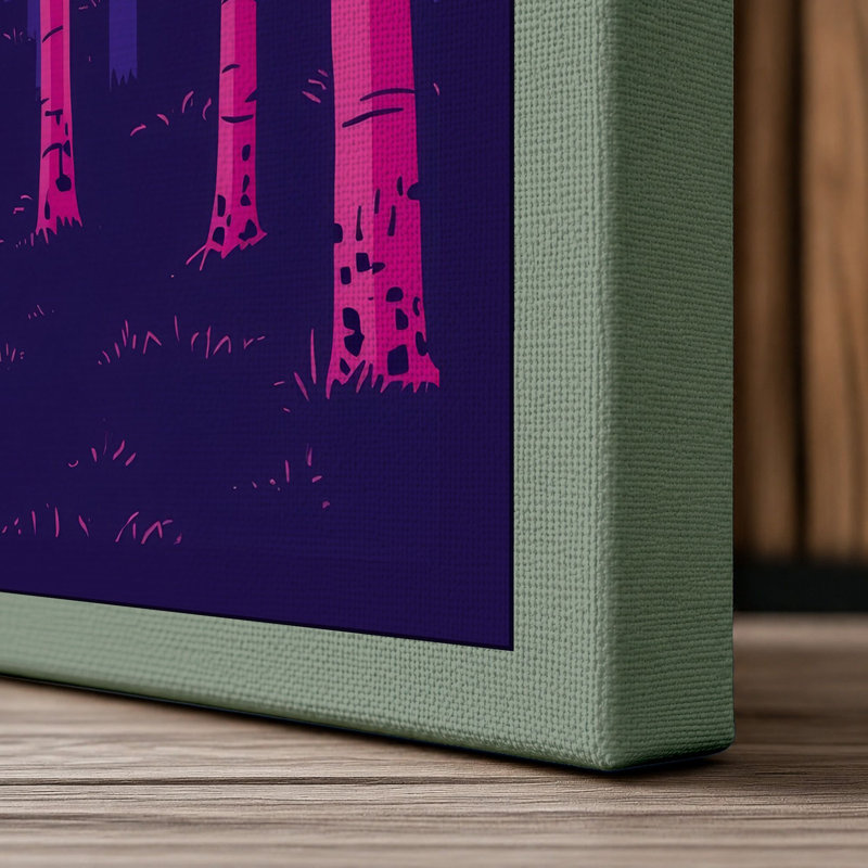 Neon Forest Modern - Wrapped Canvas, 36x24 - 91.4 x 61.0 cm, Sage Border