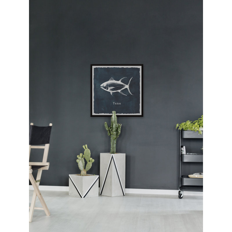 Tuna In Blue - Single Picture Frame Print, 30cm H x 30cm W x 3.81cm D
