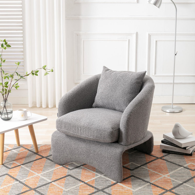 27" Wide Upholstered Accent Chair, Dark Gray 100% Polyester