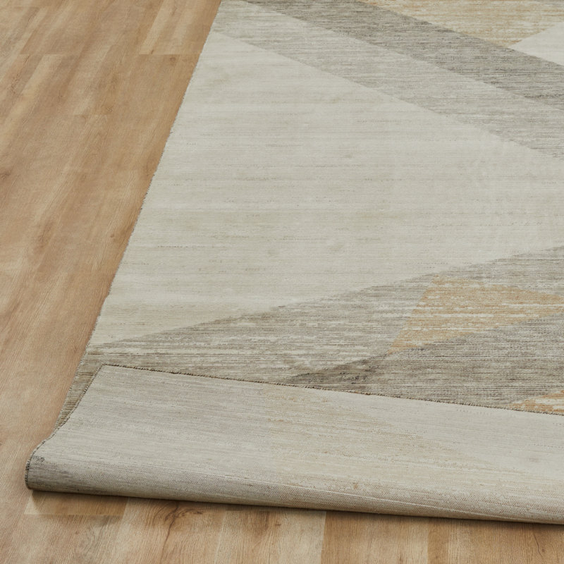 Rosemont Coastal Mist Wool Handcrafted Area Rug, Beige, Rectangle 3'6" x 5'6"