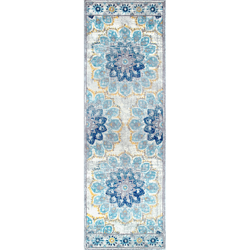 Floral Area Rug, Runner 81 x 244cm