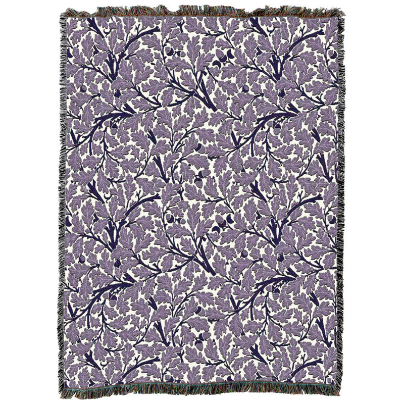 Couverture mauve en chêne Pure Country Weavers - Morris & Artisanat, L 54 po x L 72 po, Mauve