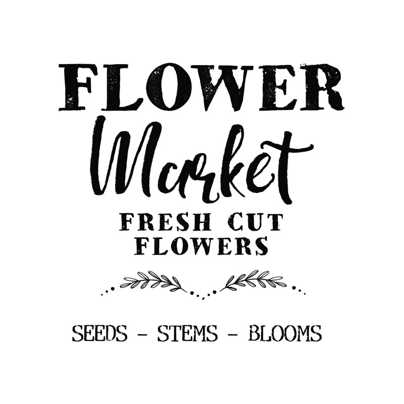 Marché aux fleurs, H 12 po x l 12 po