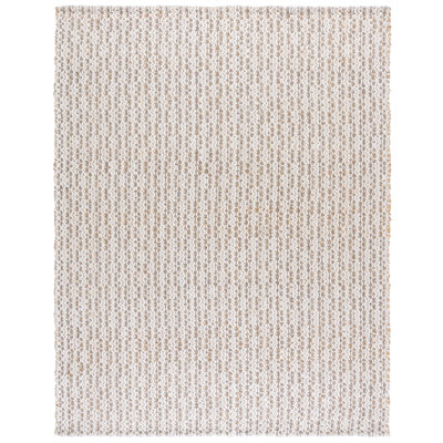 Natural Fiber 225 Hand Loomed Jute/Wool/Pet No Pattern Rug in Natural/Gray