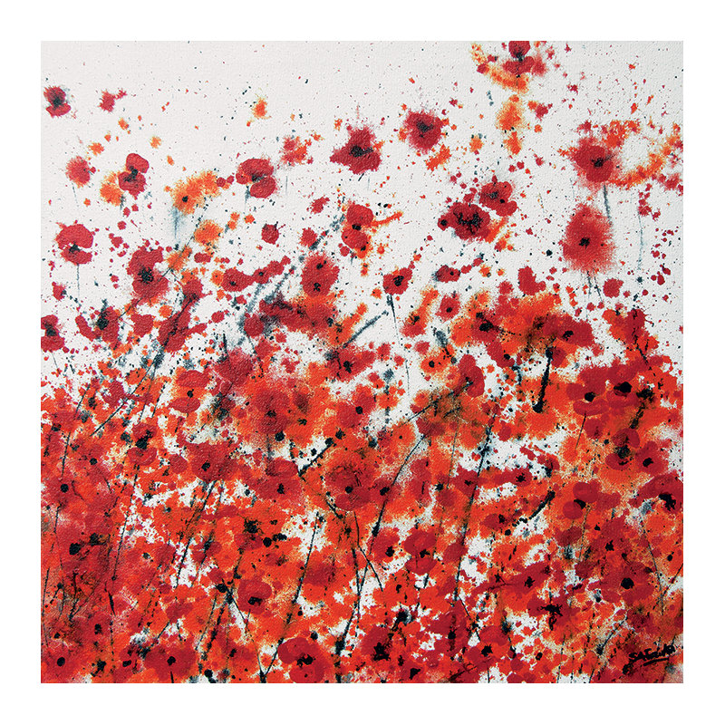 Red And Orange Flowers by Simon Fairless - Print, Canvas