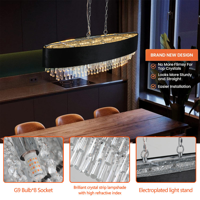 Lustre tambour en cristal 8 lumières Puetz