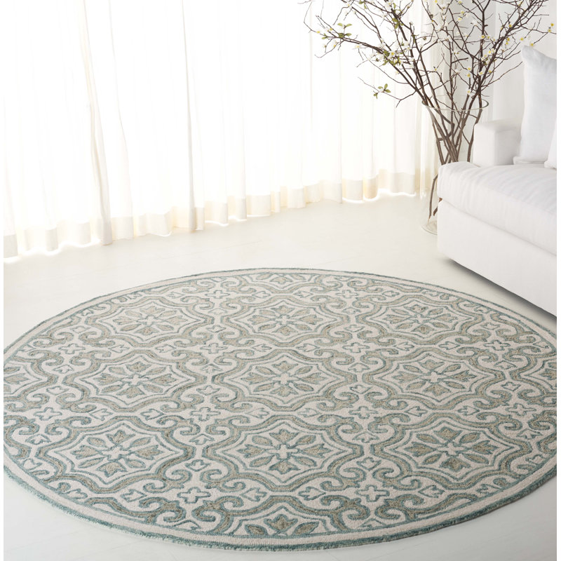 Lauren Ralph Lauren Hand Tufted Wool & Cotton Damask Rug, Round 7'