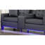 Canapé rembourré en PVC avec lumières DEL et console de rangement