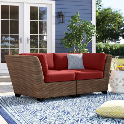 Ambroselli 70'' High-Density Polyethylene (HDPE) Wicker Outdoor Loveseat