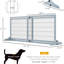 Barrière réglable pour animaux de compagnie, l 72 po x H 27,94 po, très large pour chiens et chats, fil d'acier en bois massif, couloir, barrière de porte, barrière bleu-gris - animaux de compagnie, entrées de blocs en douceur, installation facile