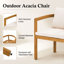 Ensemble de salle à manger de patio en bois d'acacia pour 6 personnes avec table rectangulaire extensible, coussins inclus