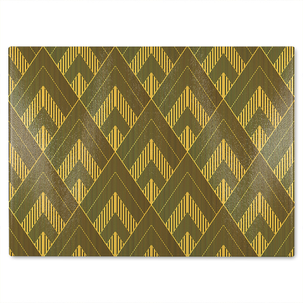 Striped Triangles Glass Chopping Board