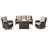 Deb 4-Pieces Outdoor PE Wicker Patio Conversation Set with Fire Pit and Cushions-151035222-151035221