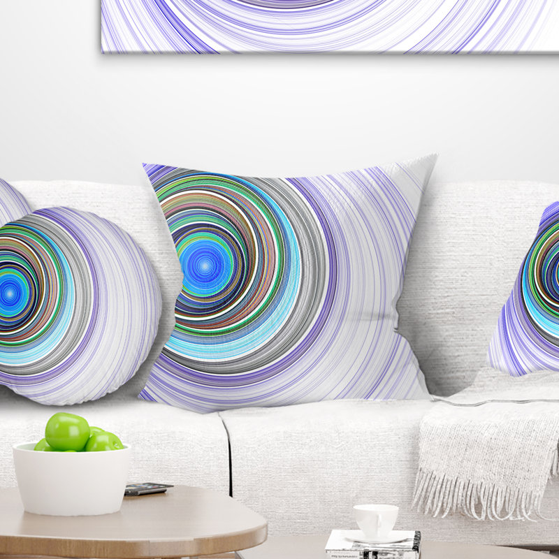 Endless Tunnel Light Ripples - Coussin imprimé abstrait, 18 po x 18 po, Mauve, Coussin décoratif