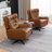 Genuine Leather Swivel Wingback Recliner-707884899