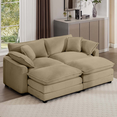 2-Seater Sofa with 2 Ottoman
