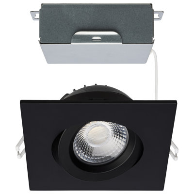 4" Square Adjustable Trim Selectable Colour Temperature Dimmable Air-Tight IC Rated LED Canless Recessed Lighting Kit
