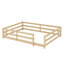 Lit double Montessori avec clôture - lit pour enfants en bois de pin robuste pour les garçons et les filles, aucun sommier nécessaire, espace multifonctionnel pour dormir, jouer et lire, assemblage facile en chêne.-1922697362