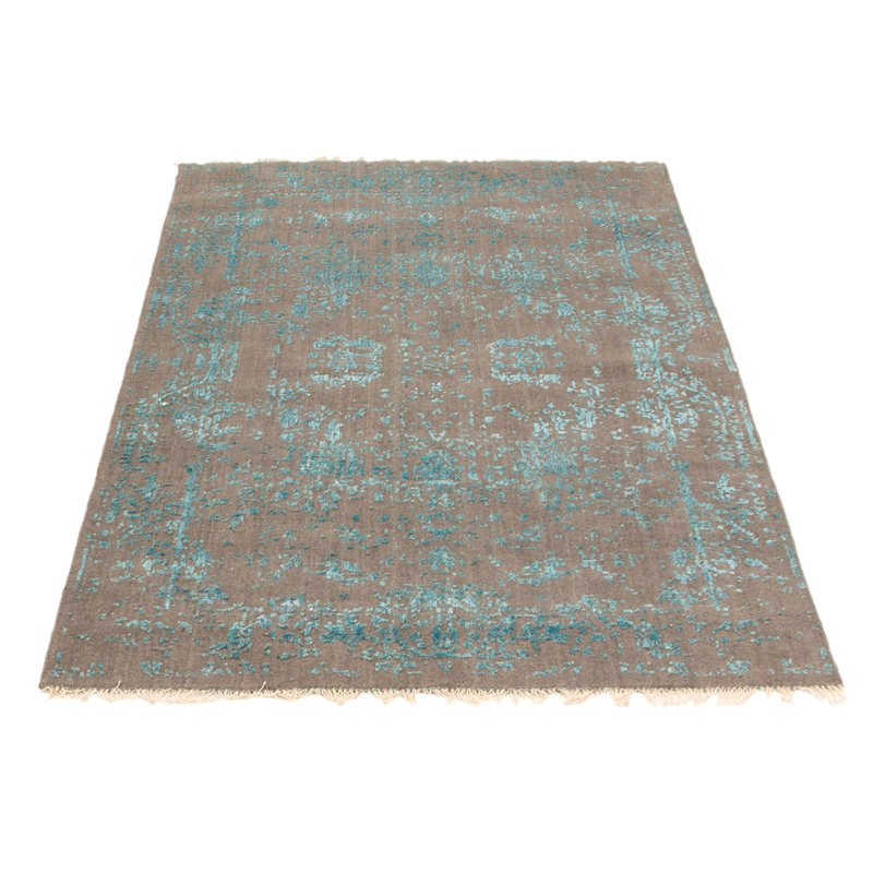 Tapis oriental gris foncé noué à la main Massie