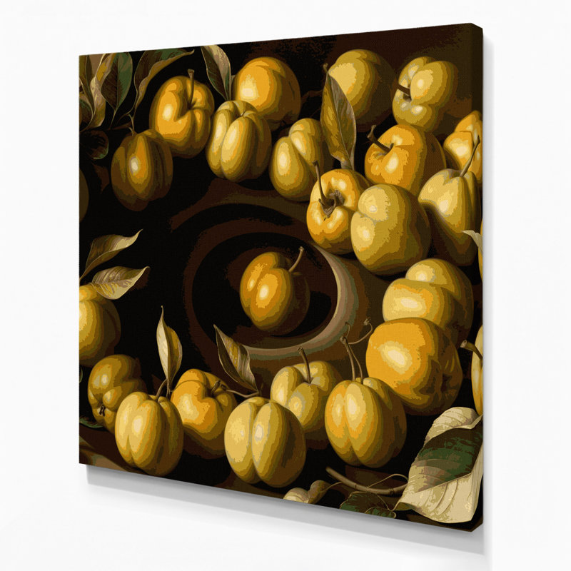 Art mural sur toile brun Fruit Medlar, H 8 po x l 8 po