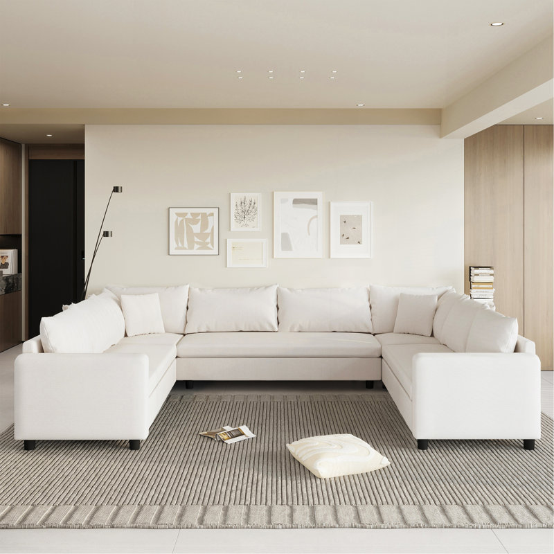 Canapé modulaire 116 * 92 po, Chenille crème
