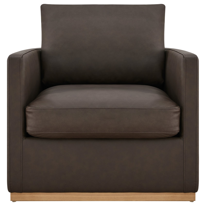 Fauteuil pivotant en cuir véritable Bobbi