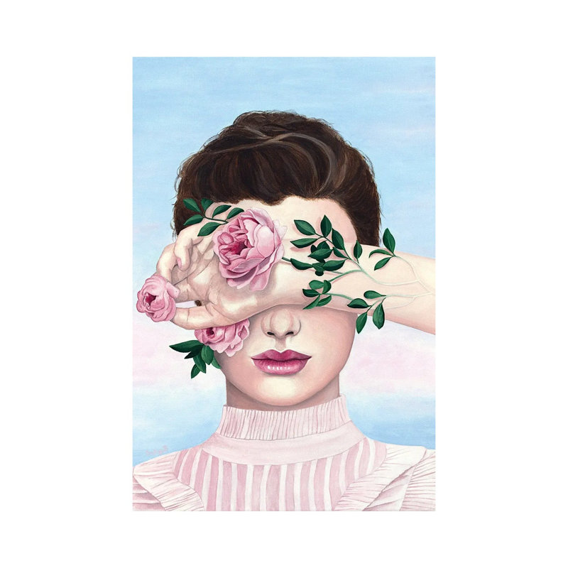 Lady With Eternal Blossom by Sally B - Gallery-Wrapped Canvas Giclée on Canvas, Canvas, 20.32 cm H x 30.48 cm W