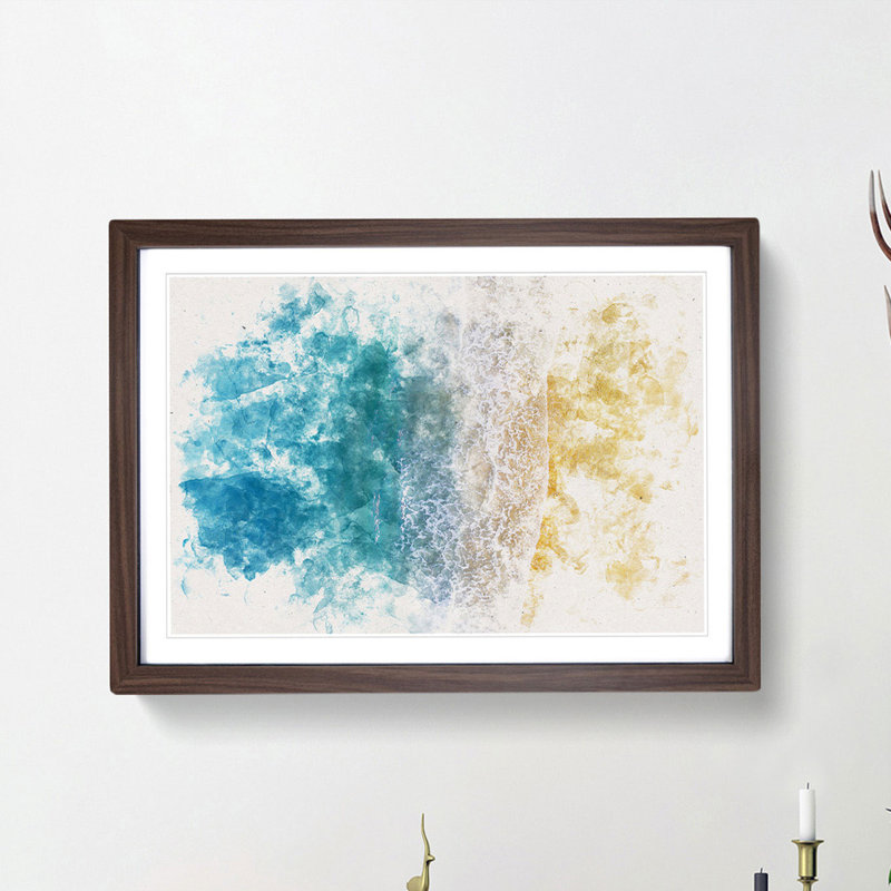Palm Coast Beach in Florida - Framed Print, Walnut Framed, 45cm H x 63cm W x 2cm D
