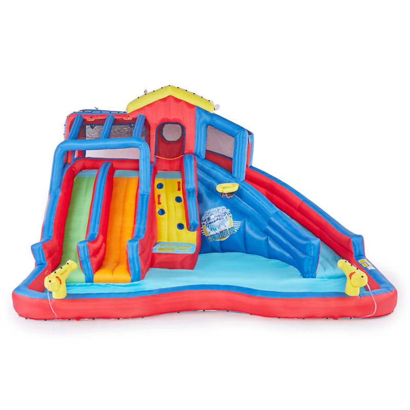 Banzai Hydro Blast Inflatable Water Park with Blue and Red Slides