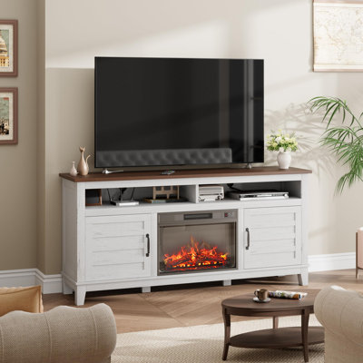 Meuble télé avec foyer électrique 62,5 po Farmhouse