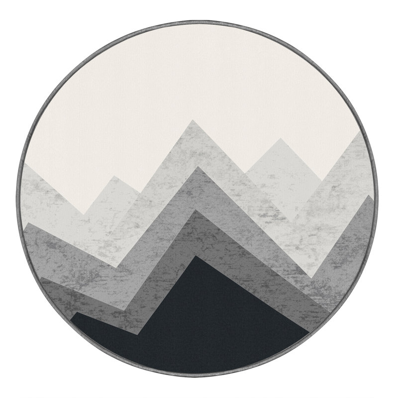 Tapis gris moelleux moelleux et moelleux de couleur moelleuse, Rond 7 pi