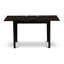 Ensemble de salle à manger 3 pièces comprenant une table de cuisine rectangulaire avec rallonge papillon et 2 chaises en tissu de polyester beige clair, 32 x 54 pouces, noir-460659470-460659464