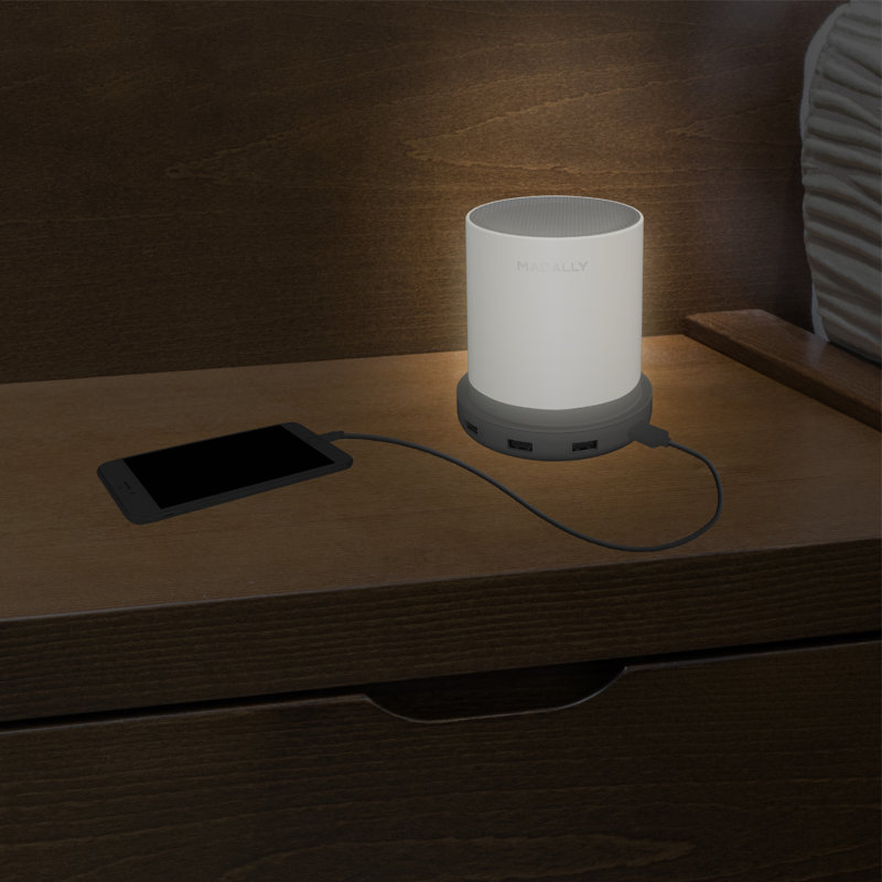 USB Lamp with 4 Fast Charging Ports and Touch Control Bedside Dimmable Nightstand Night Light