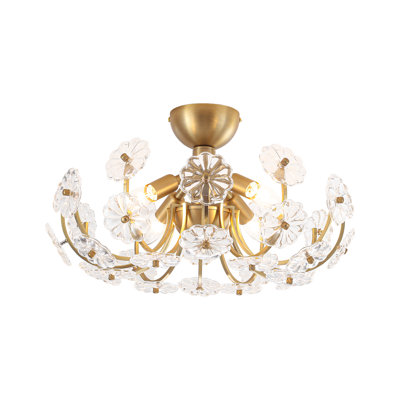 Plafonnier semi-encastré 4 lumières Sunburst