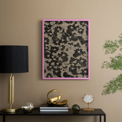 «Vintage Abstract Print CCI», reproduction encadrée - bois massif